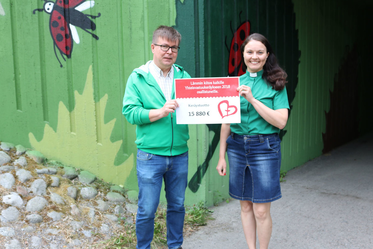 Yhteisvastuukeräyksen 2018 tulos Pirkkalassa parani huomattavasti.