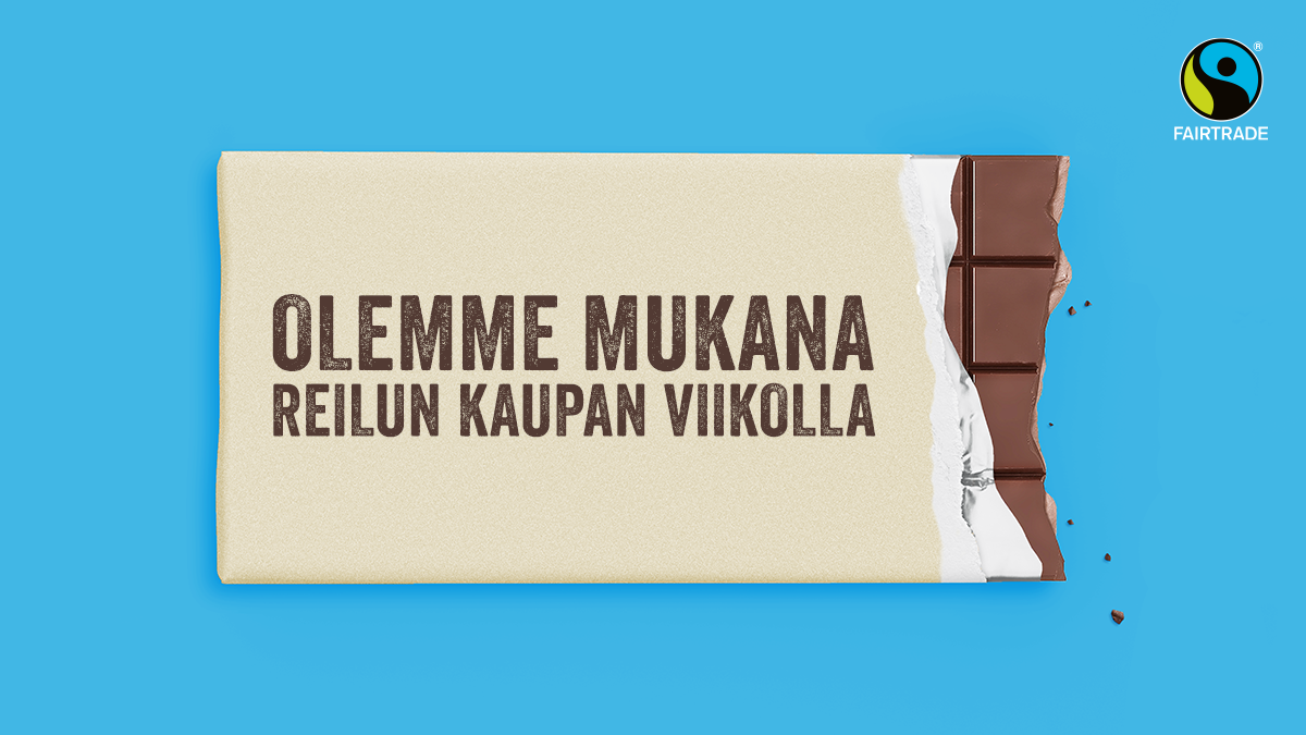 Reilun kaupan suklaalevy.