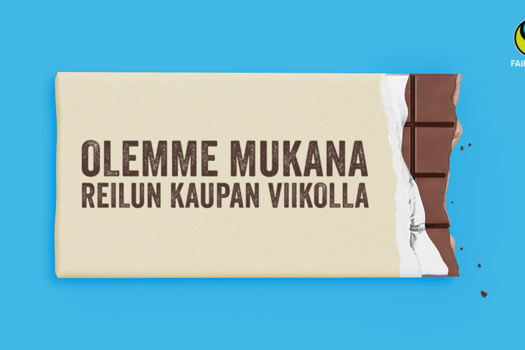 Reilun kaupan suklaalevy.