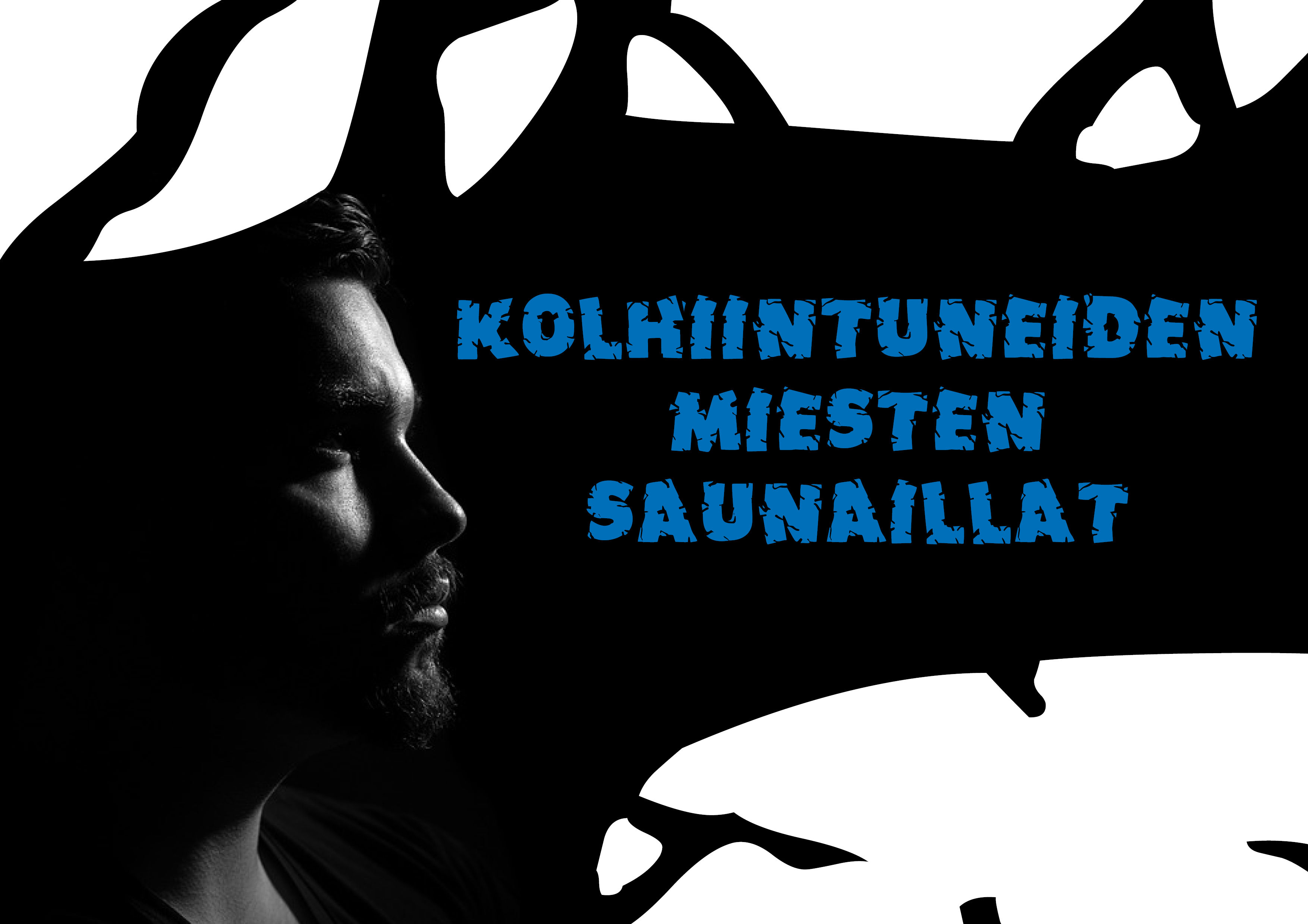 Parrakas mies sivultapäin kuvattuna.