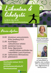 Liikuntaa ja lähetystä Päivän ohjelman