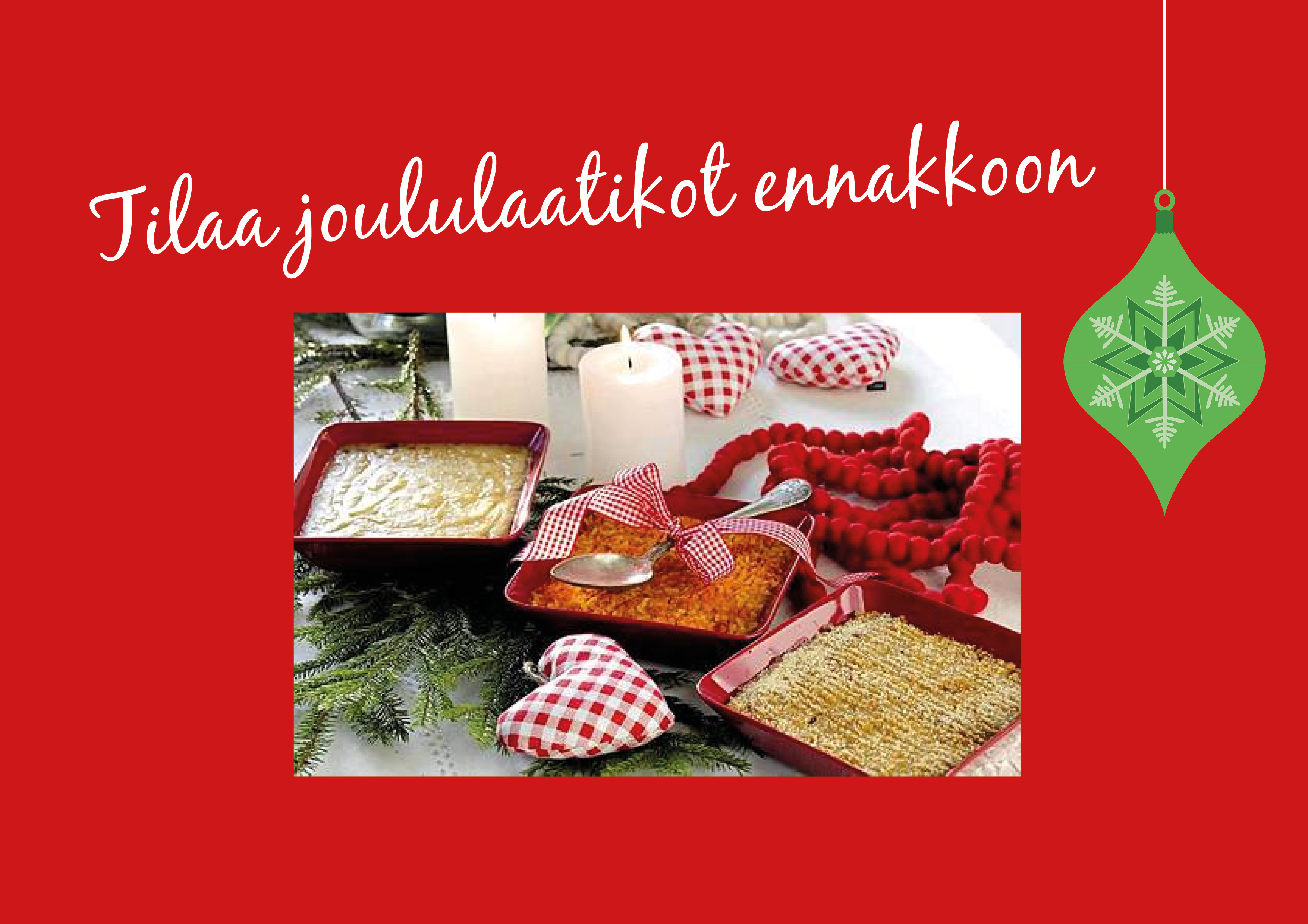Tilaa jouluherkkuja joulubasaarista Kolme joululaatikkoa.