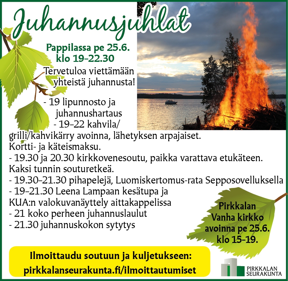 Juhannusjuhla Pappilassa Juhannusmainos.