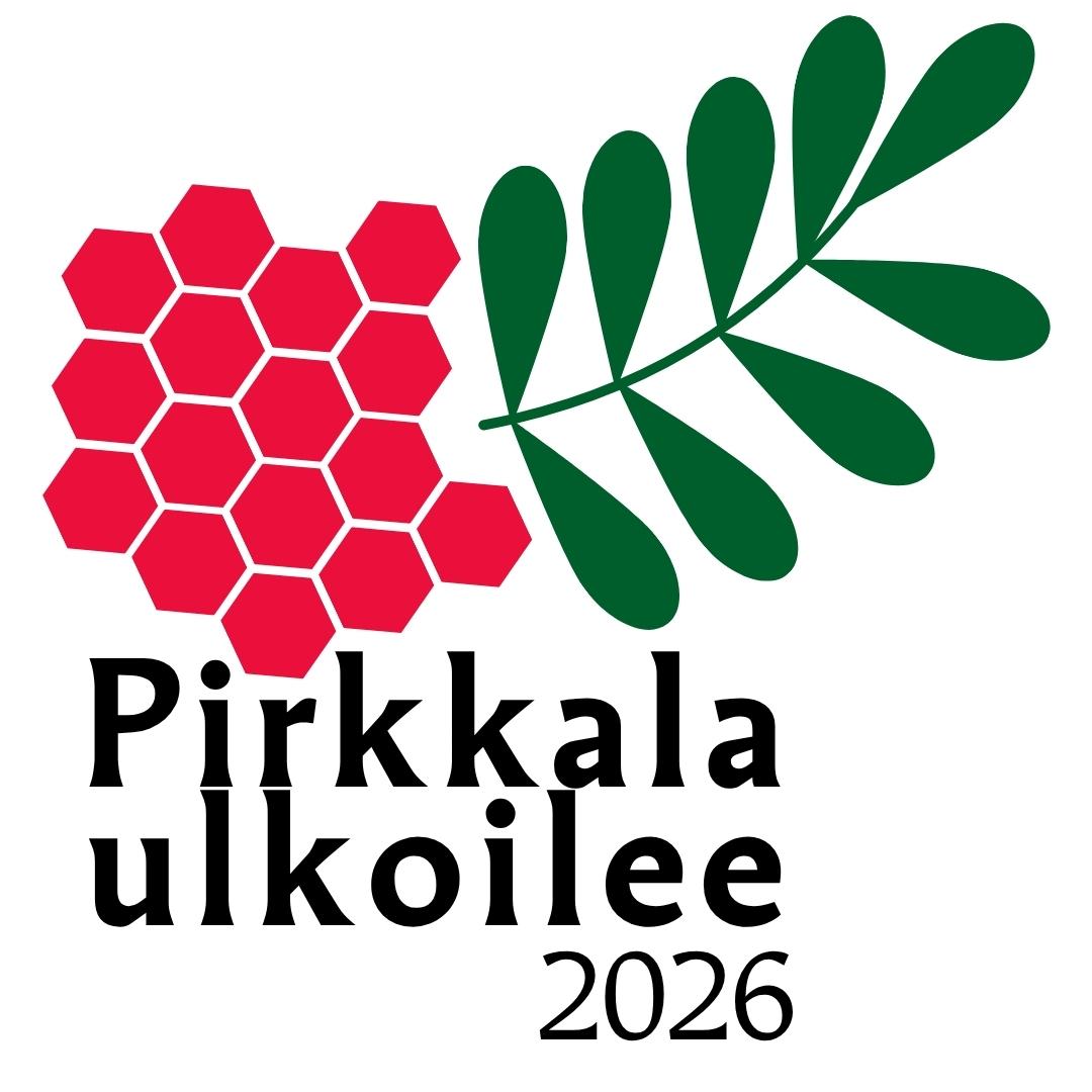 Tapahtuman logo. Pihlajanoksa, jonka alla teksti Pirkkala ulkoilee 2026.